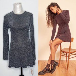 Reformation Silver Sparkly Dress, XS